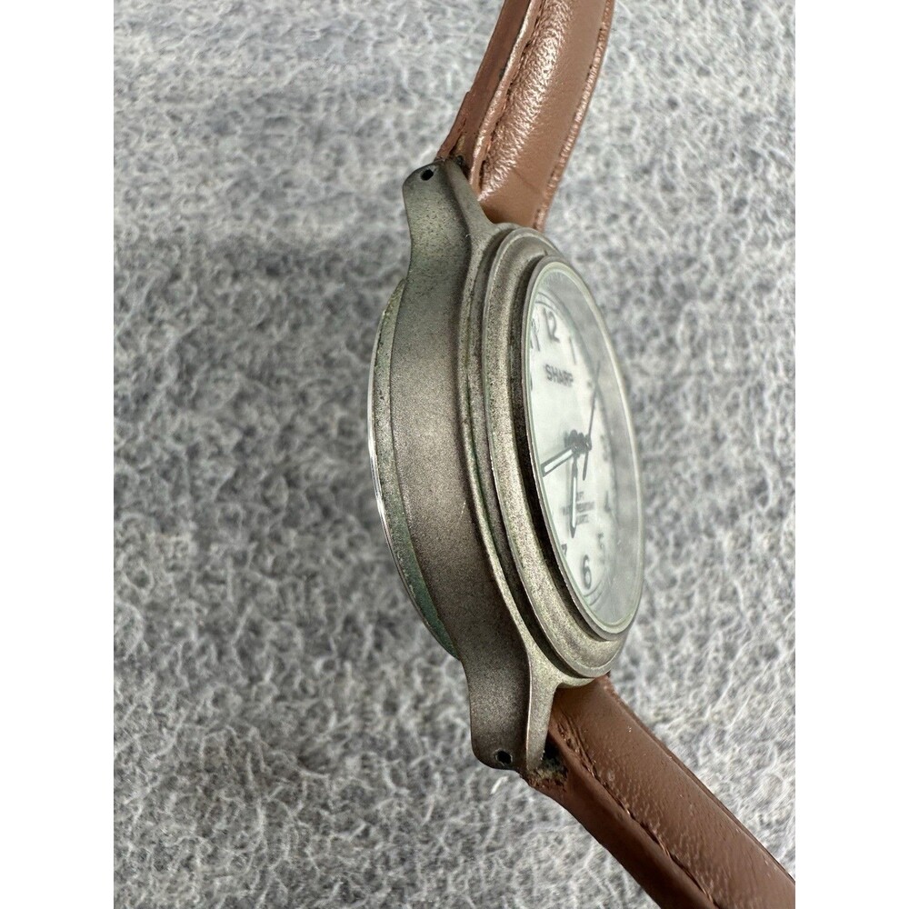 SHARP SHP5721 Silver Tone Brown Leather Band AS - Picture 8 of 11